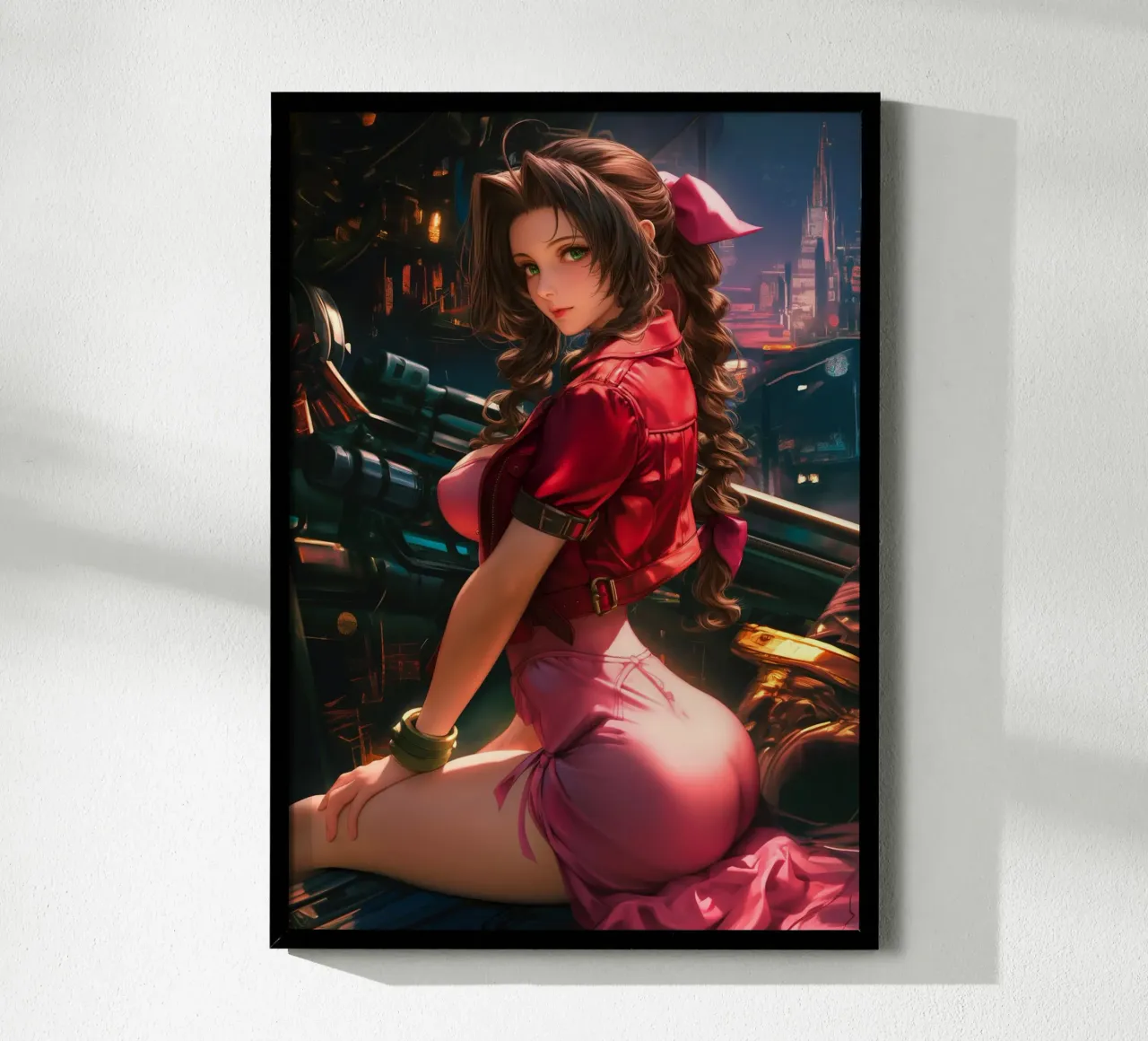 Aerith Final Fantasy VII poster con marco de aluminio de Fleur de Lys