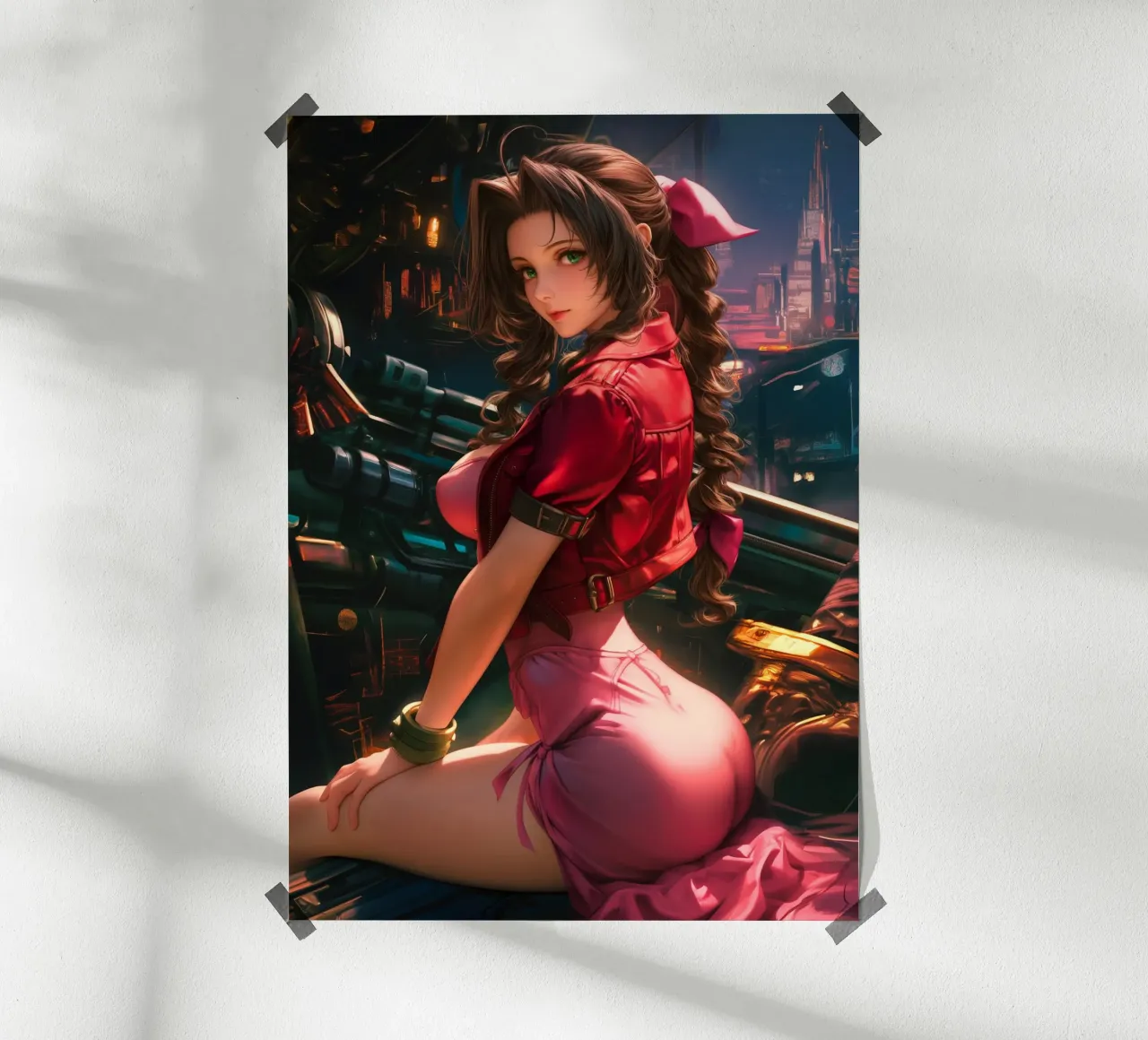 Aerith Final Fantasy VII poster con marco de aluminio de Fleur de Lys