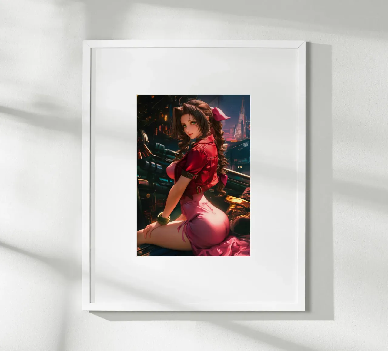 Aerith Final Fantasy VII poster con marco de aluminio de Fleur de Lys