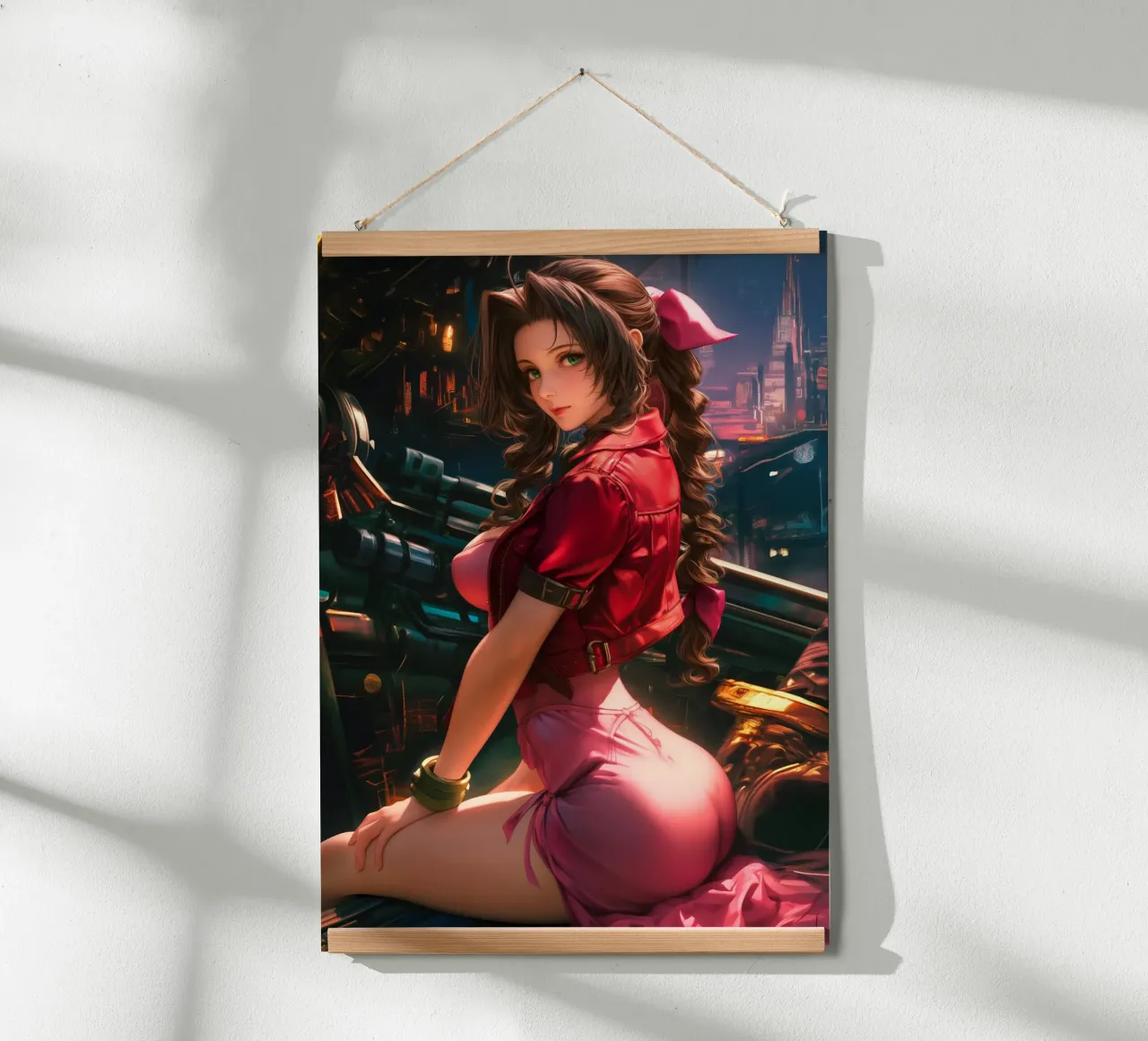 Aerith Final Fantasy VII poster con marco de aluminio de Fleur de Lys