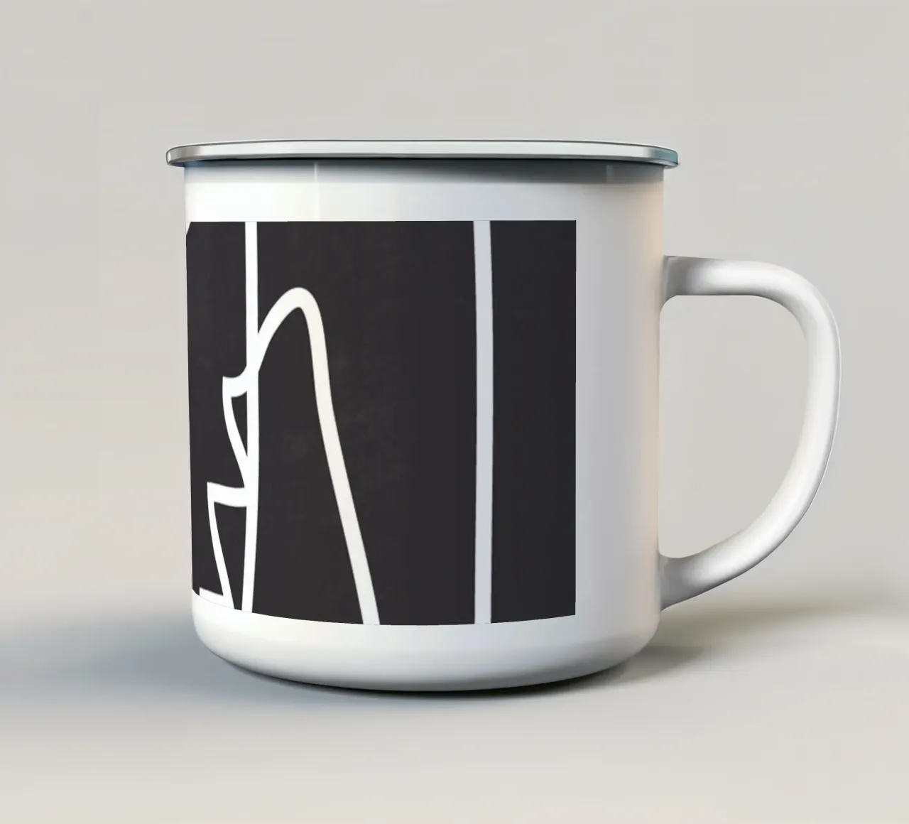 Line art astratta 78 tazza in smalto da ThingDesign