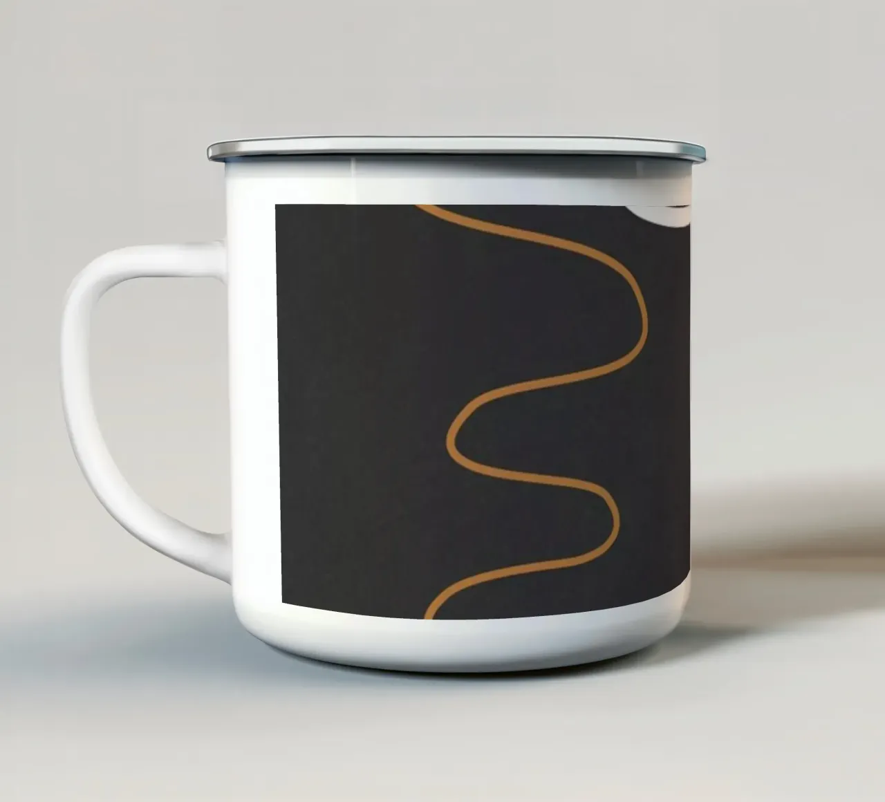 Line art astratta 78 tazza in smalto da ThingDesign