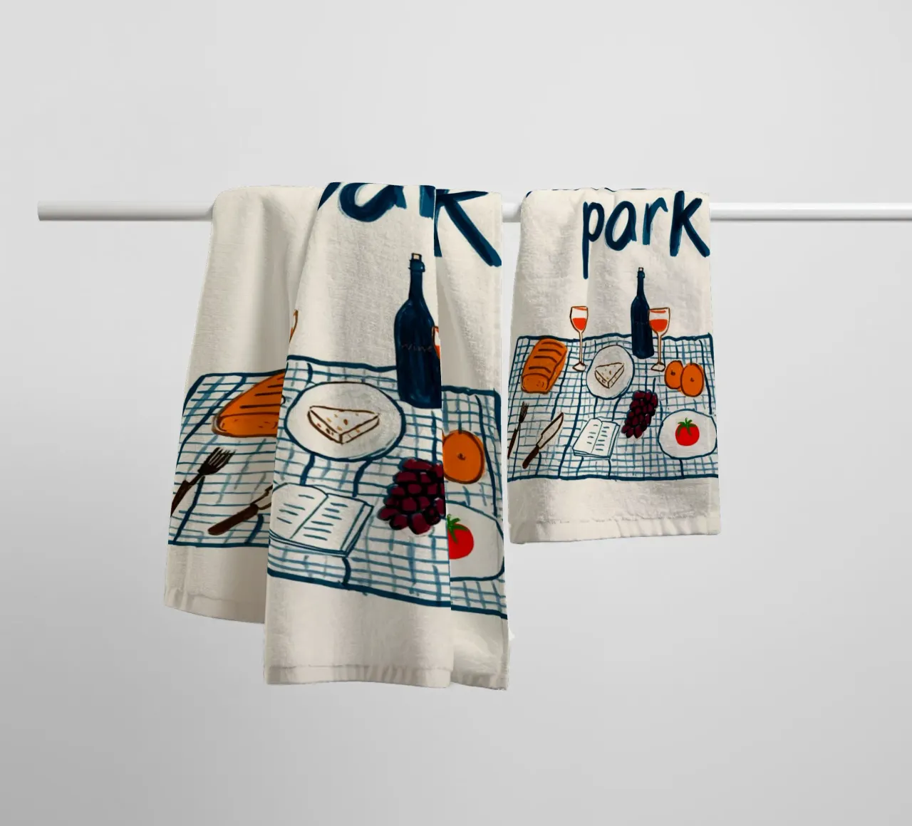 Picknicken in het park badhanddoek van Carinaprint