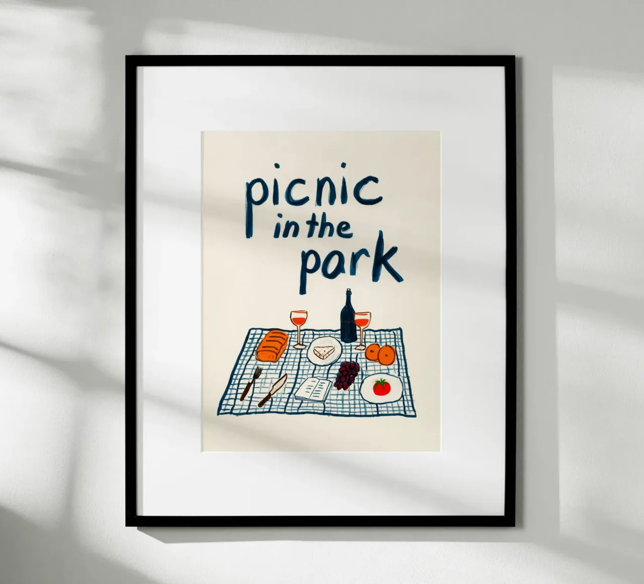 Picnic nel parco poster con telaio in plastica da Carinaprint