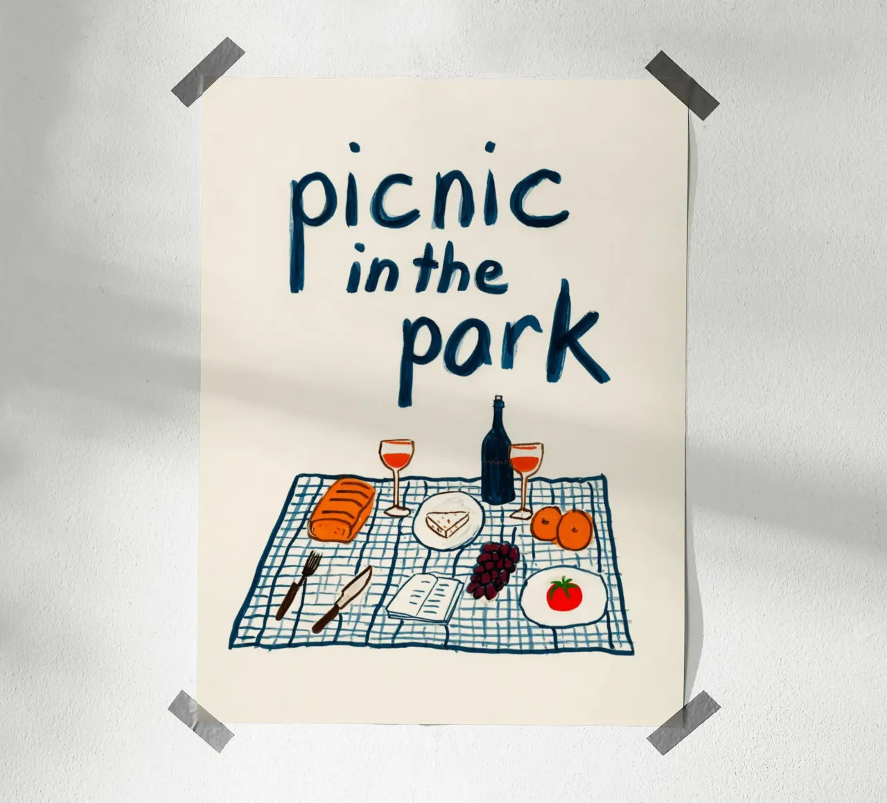 Picnic nel parco poster con telaio in plastica da Carinaprint