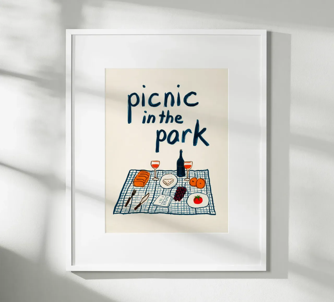 Picnic nel parco poster con telaio in plastica da Carinaprint