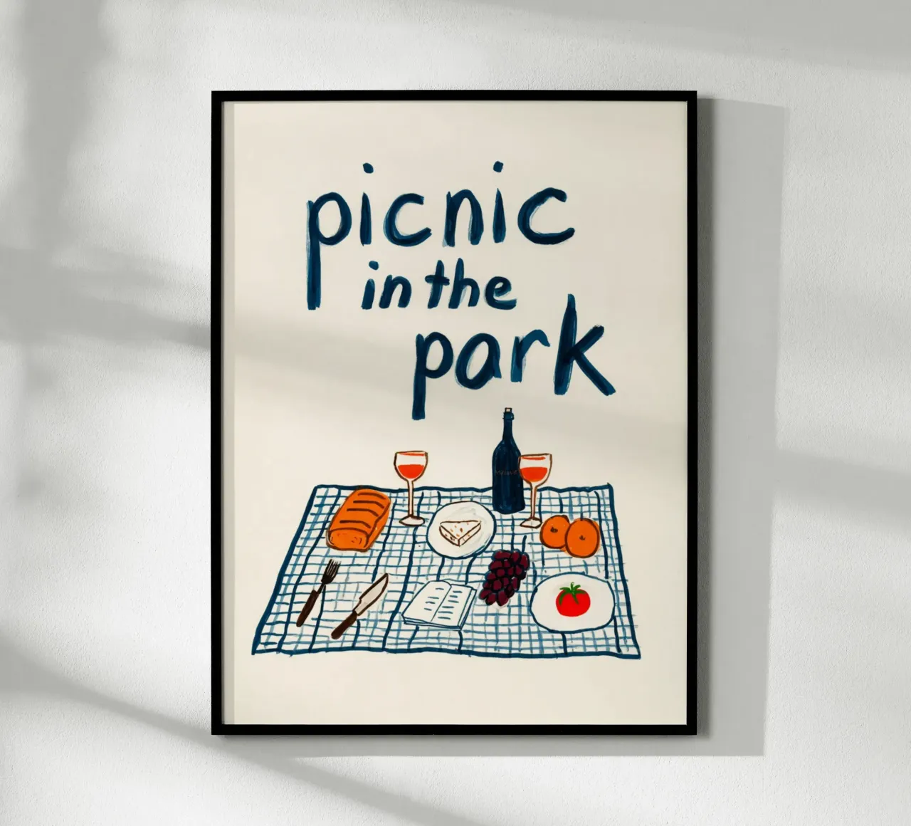 Picnic nel parco poster con telaio in plastica da Carinaprint