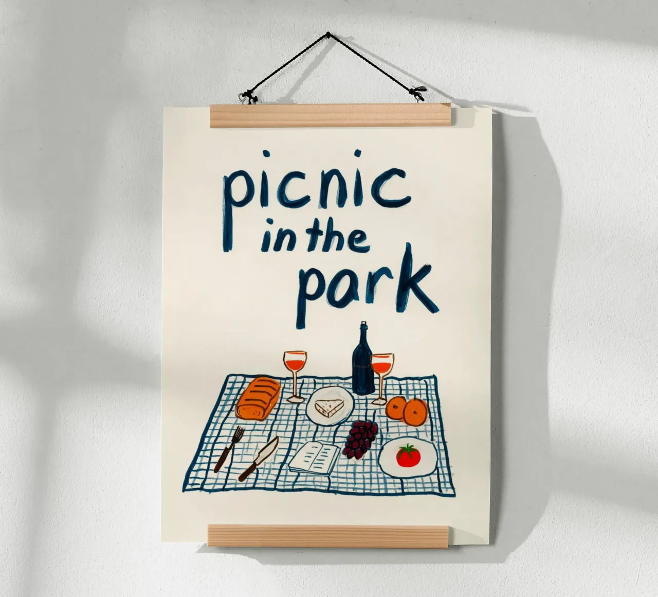 Picnic nel parco poster con telaio in plastica da Carinaprint