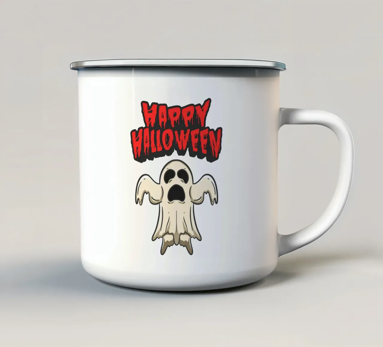 fantasma divertente felice halloween tazza in smalto da muhidines