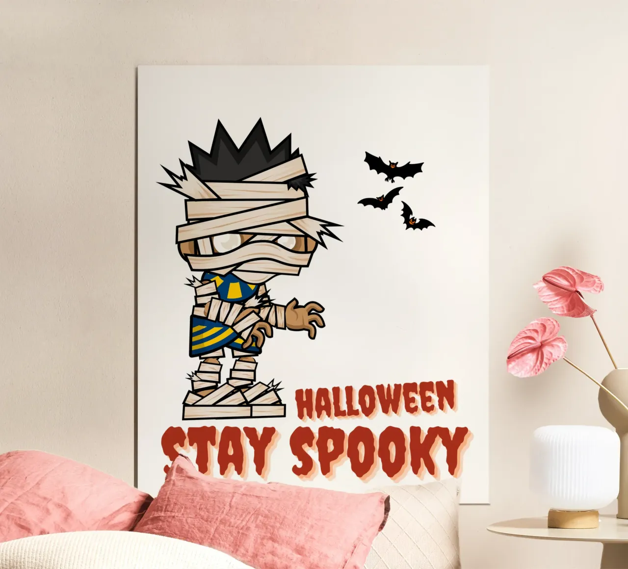 Halloween Stay Spooky Mummy poster con telaio in plastica da muhidines