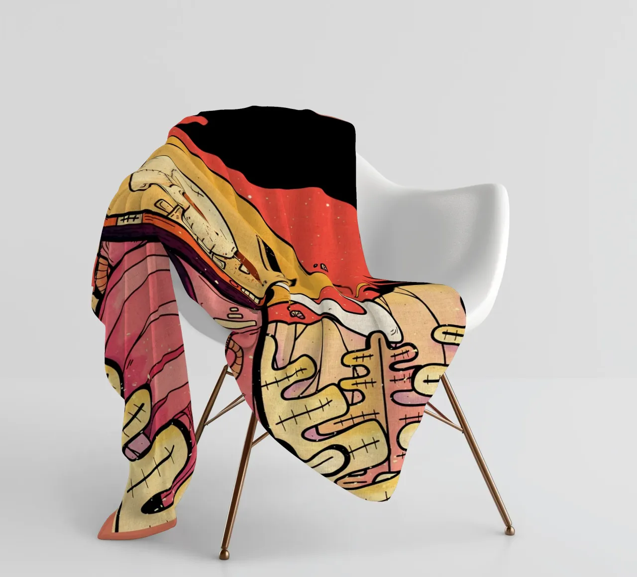 skeleton astronaut space planet fleece blanket by Christine N Shay