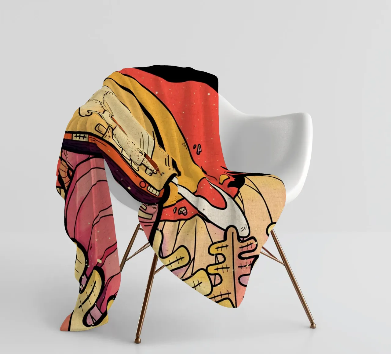 skeleton astronaut space planet fleece blanket by Christine N Shay