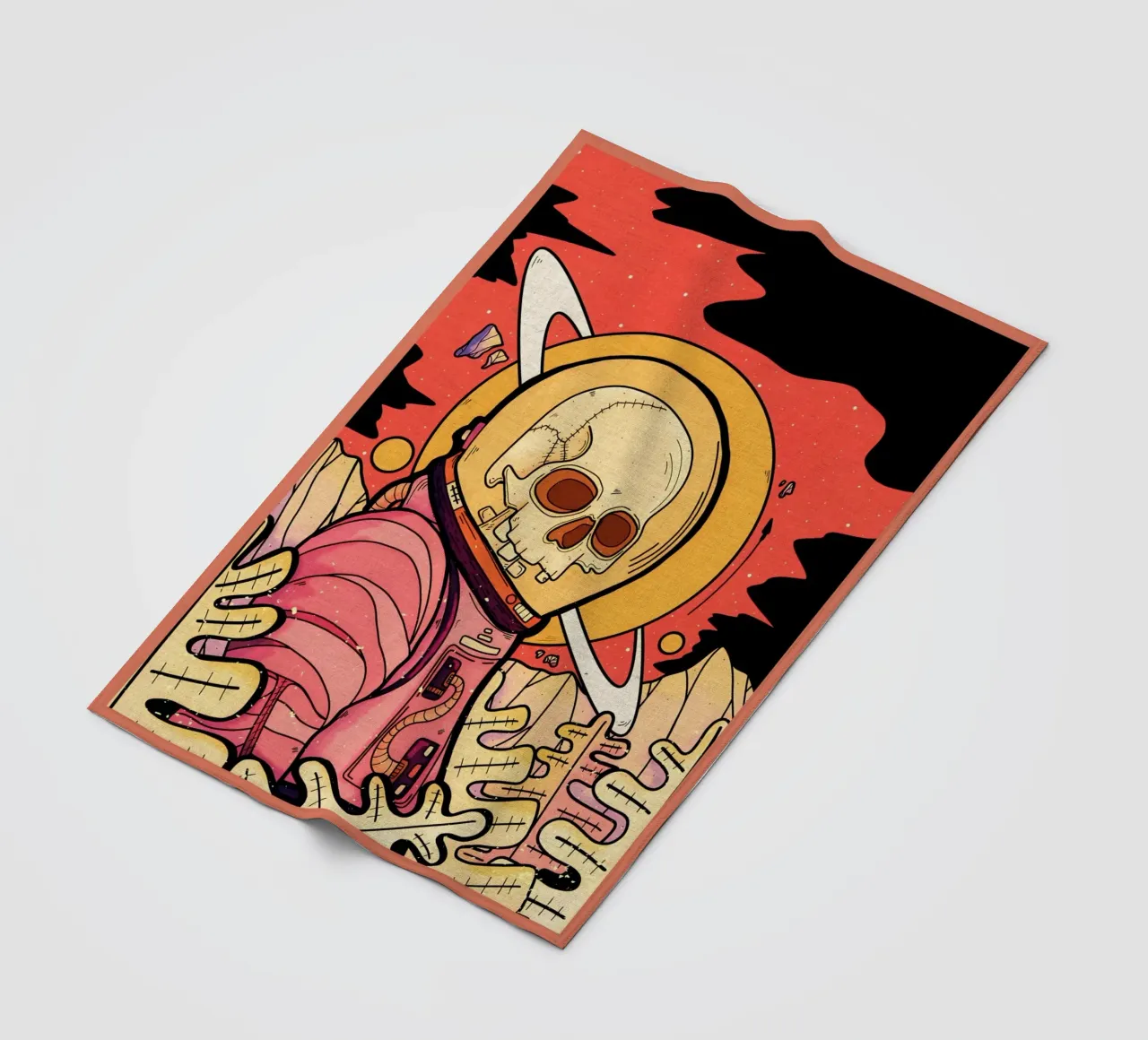 skeleton astronaut space planet fleece blanket by Christine N Shay