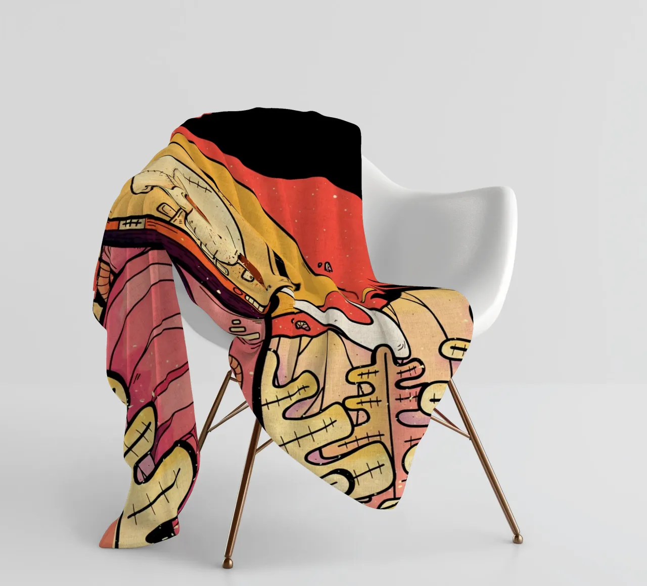 skeleton astronaut space planet fleece blanket by Christine N Shay