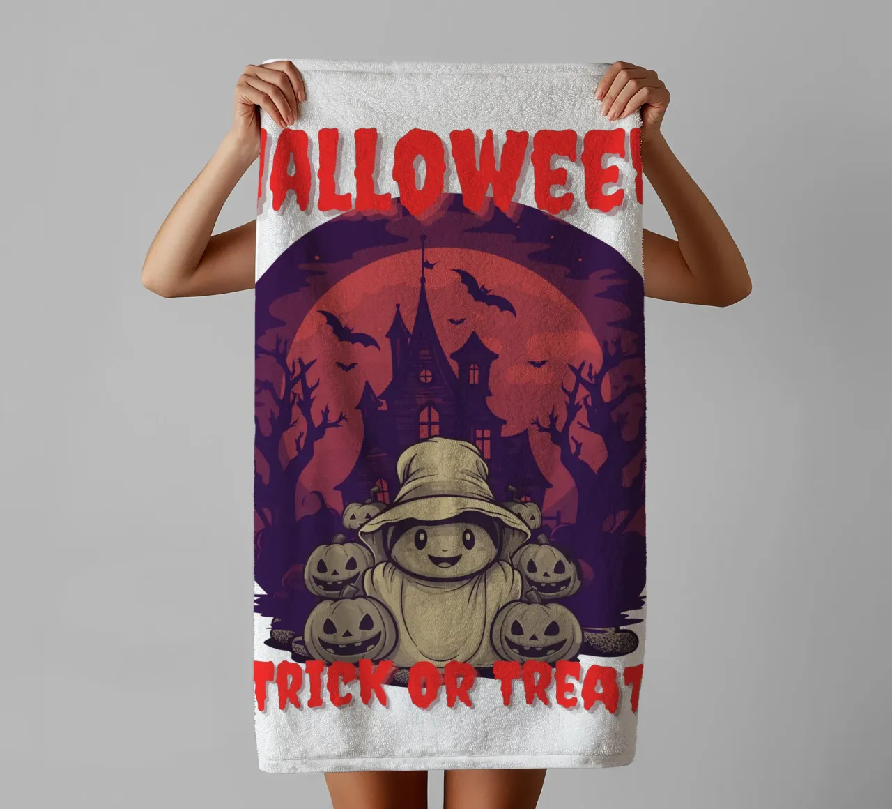 zucche "dolcetto o scherzetto" di Halloween asciugamano da bagno da muhidines