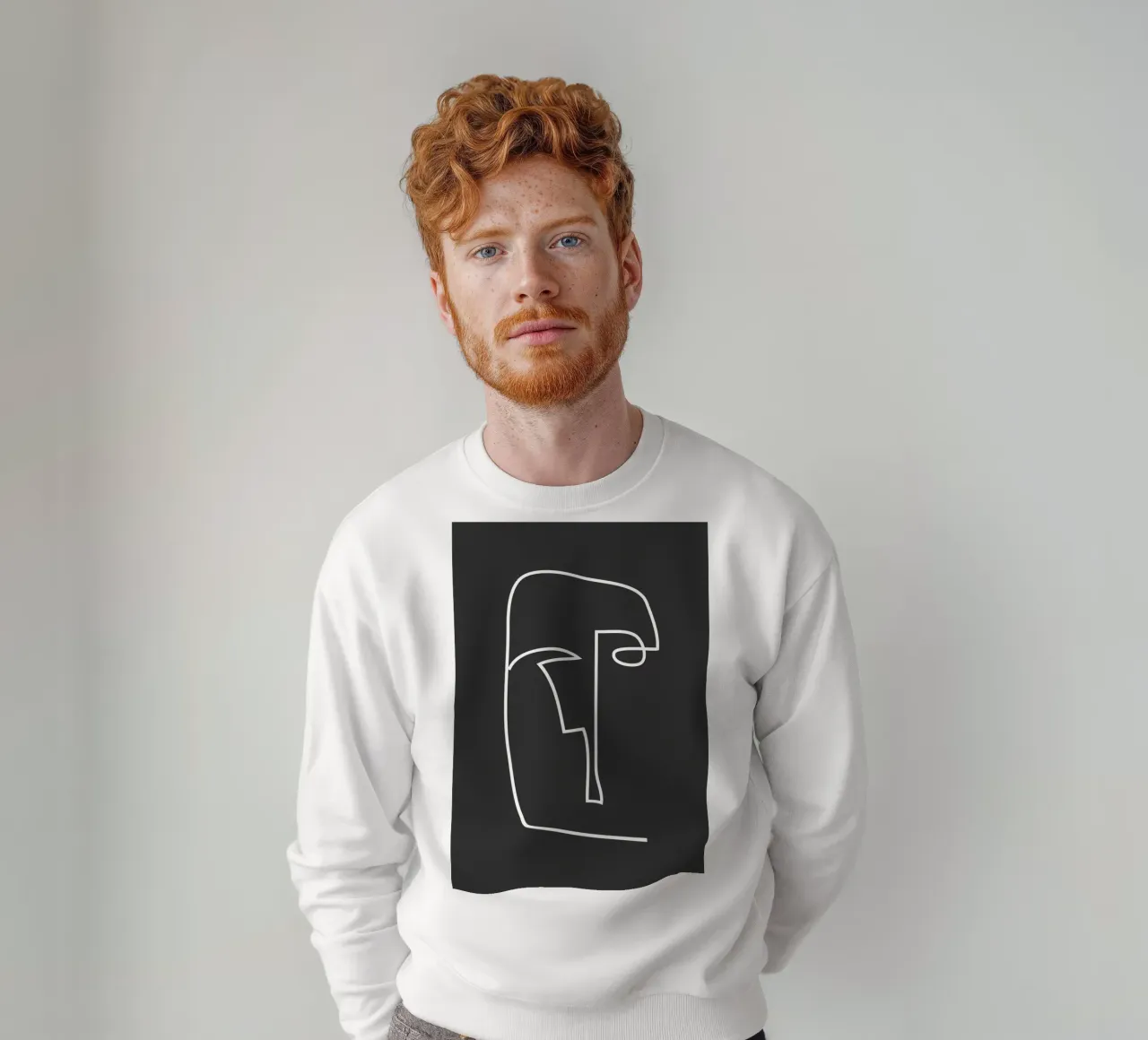 volto astratto di line art felpa da ThingDesign