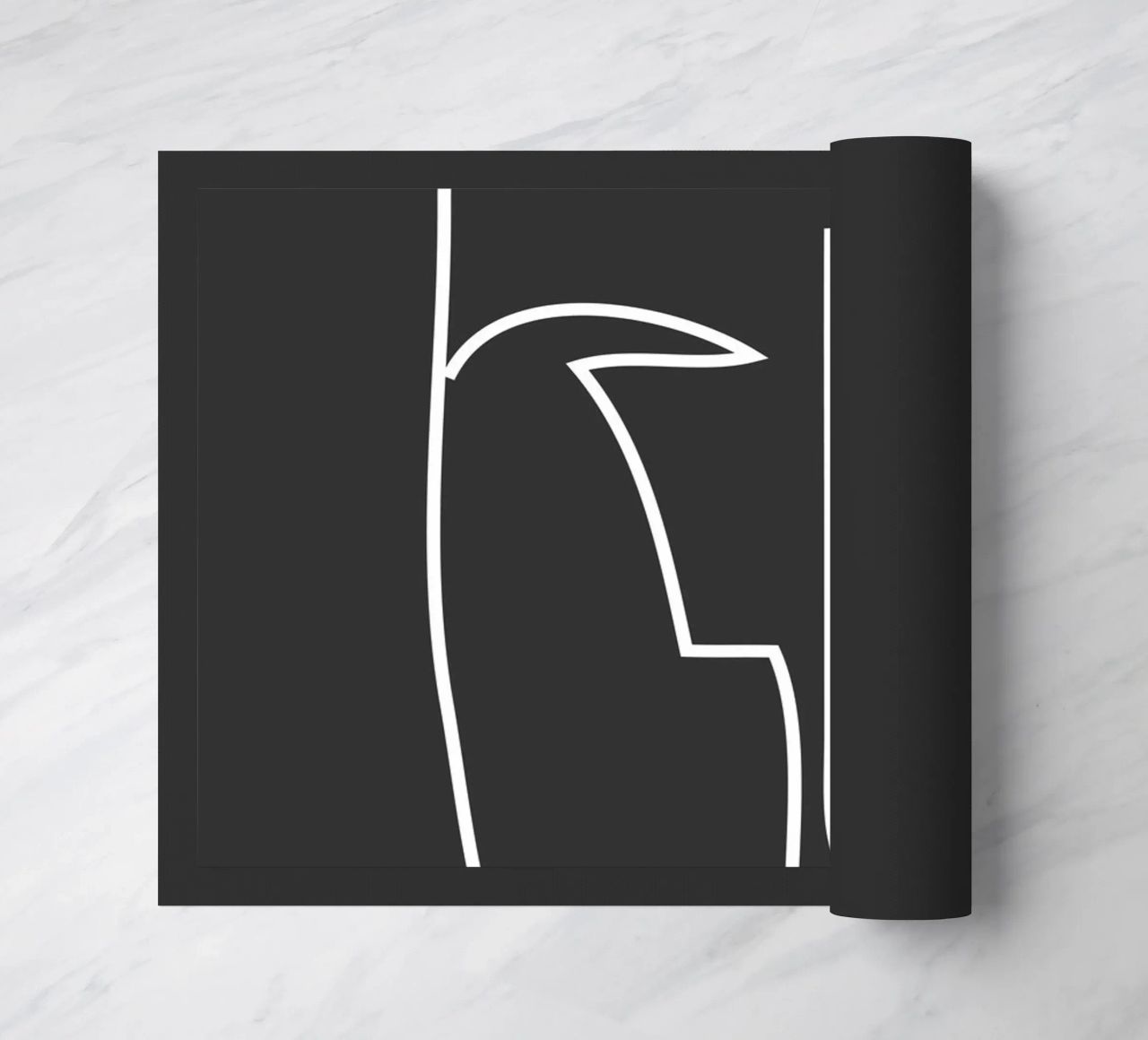 visage abstrait en dessin au trait paillasson de ThingDesign