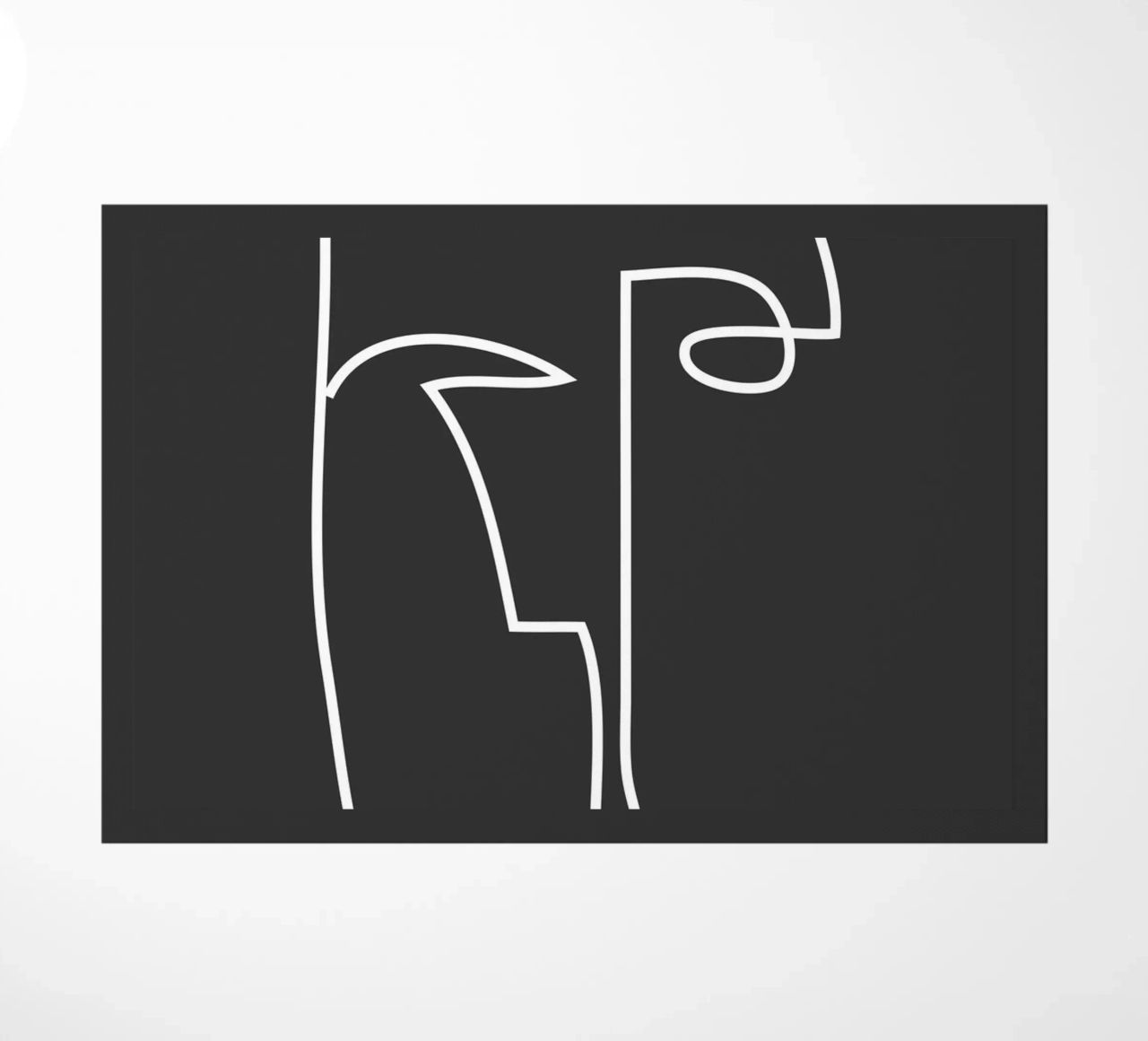 visage abstrait en dessin au trait paillasson de ThingDesign