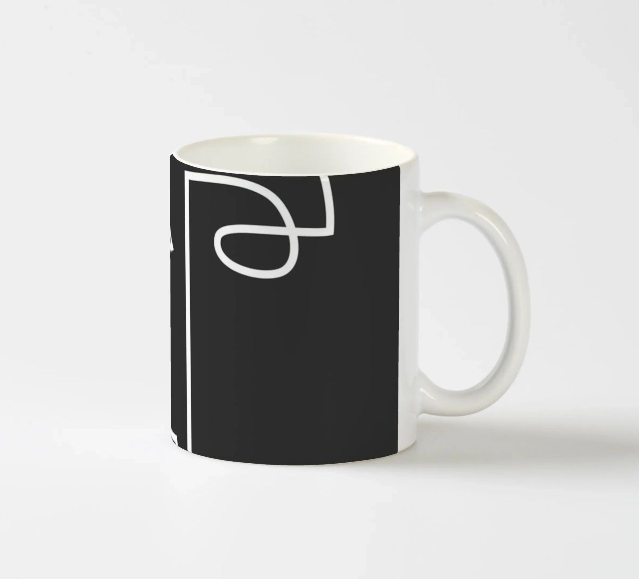 visage abstrait en dessin au trait mug en céramique de ThingDesign