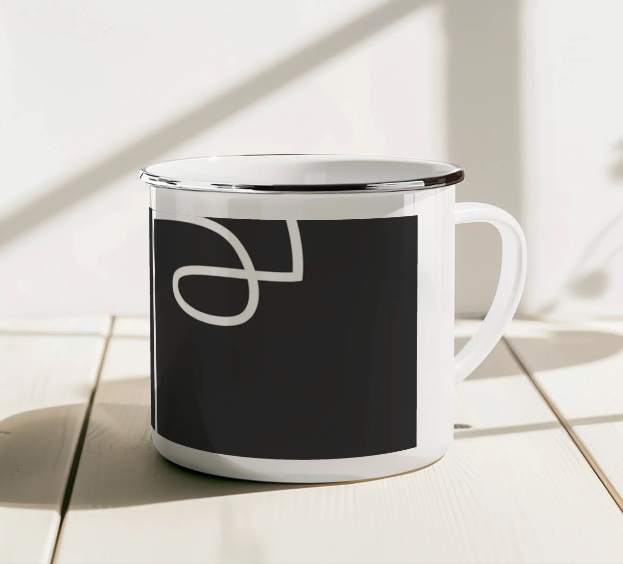 volto astratto di line art tazza in smalto da ThingDesign