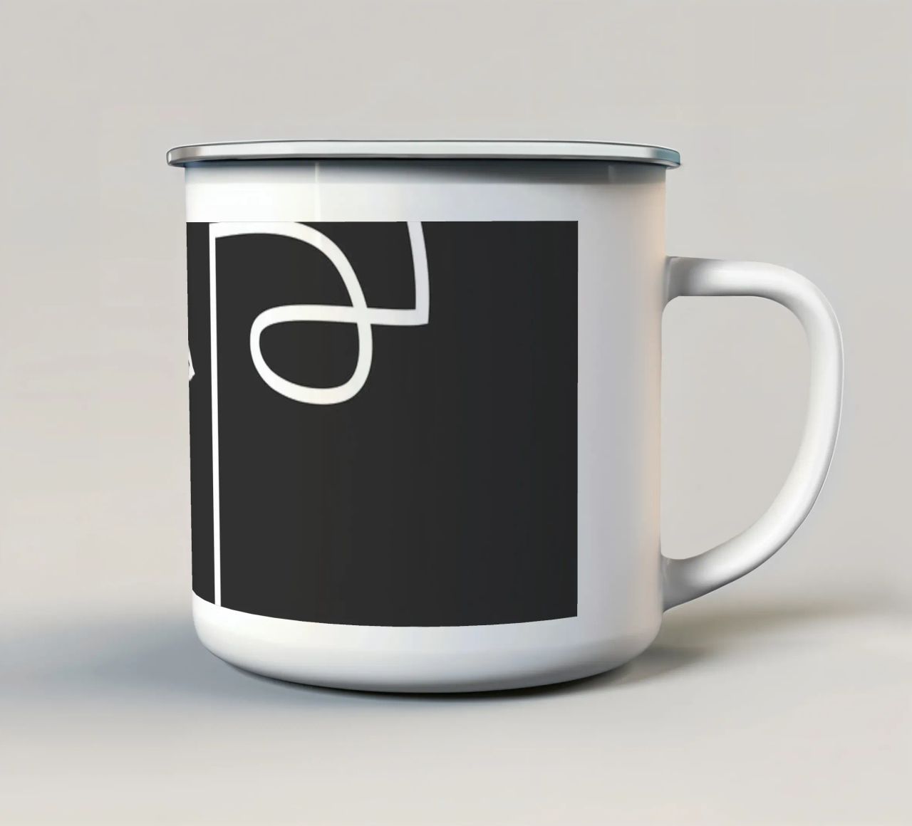 volto astratto di line art tazza in smalto da ThingDesign