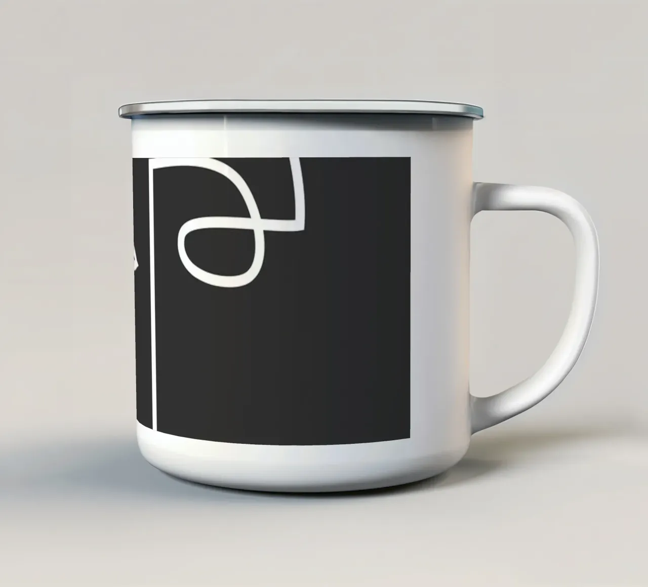 volto astratto di line art tazza in smalto da ThingDesign