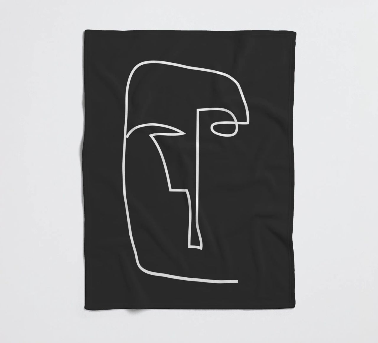 volto astratto di line art coperta in pile da ThingDesign