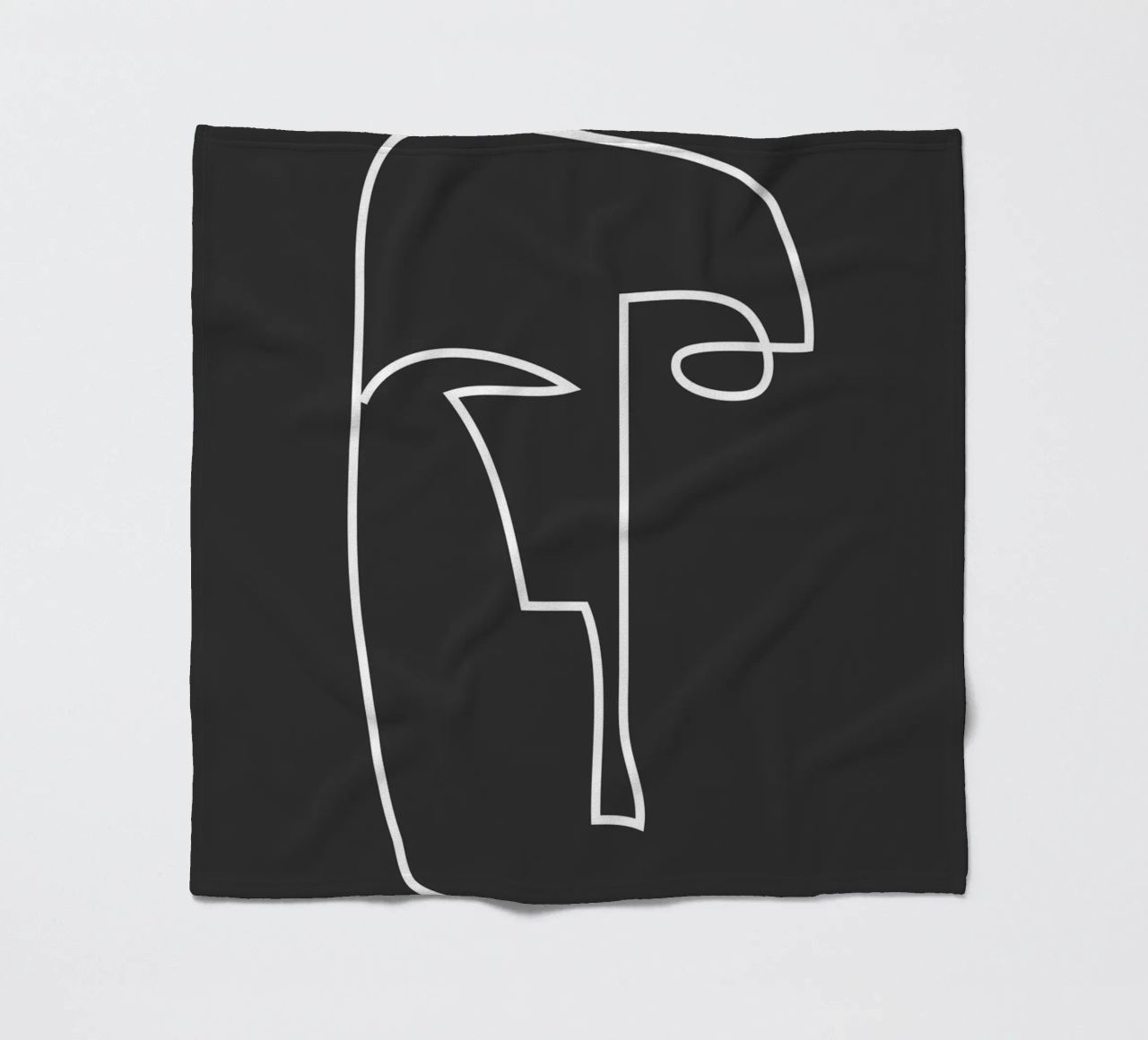 volto astratto di line art coperta in pile da ThingDesign
