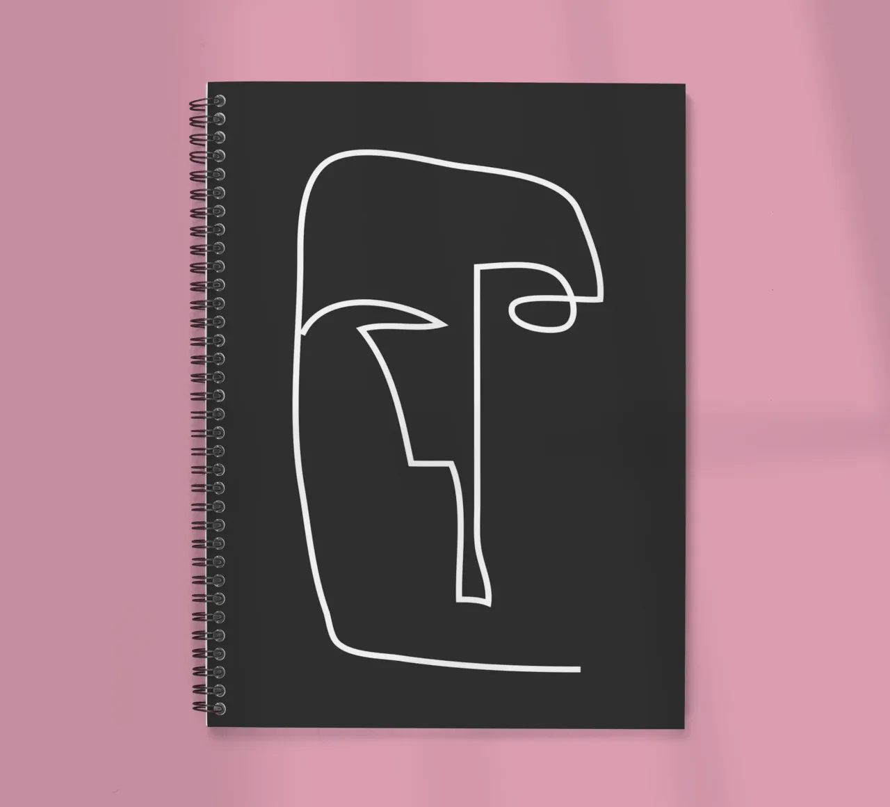 abstract line art face spiral notebook by ThingDesign