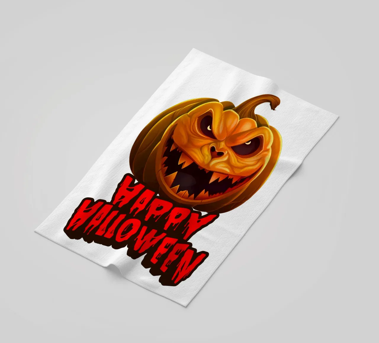 buon halloween zucca faccia di fantasma telo mare da muhidines