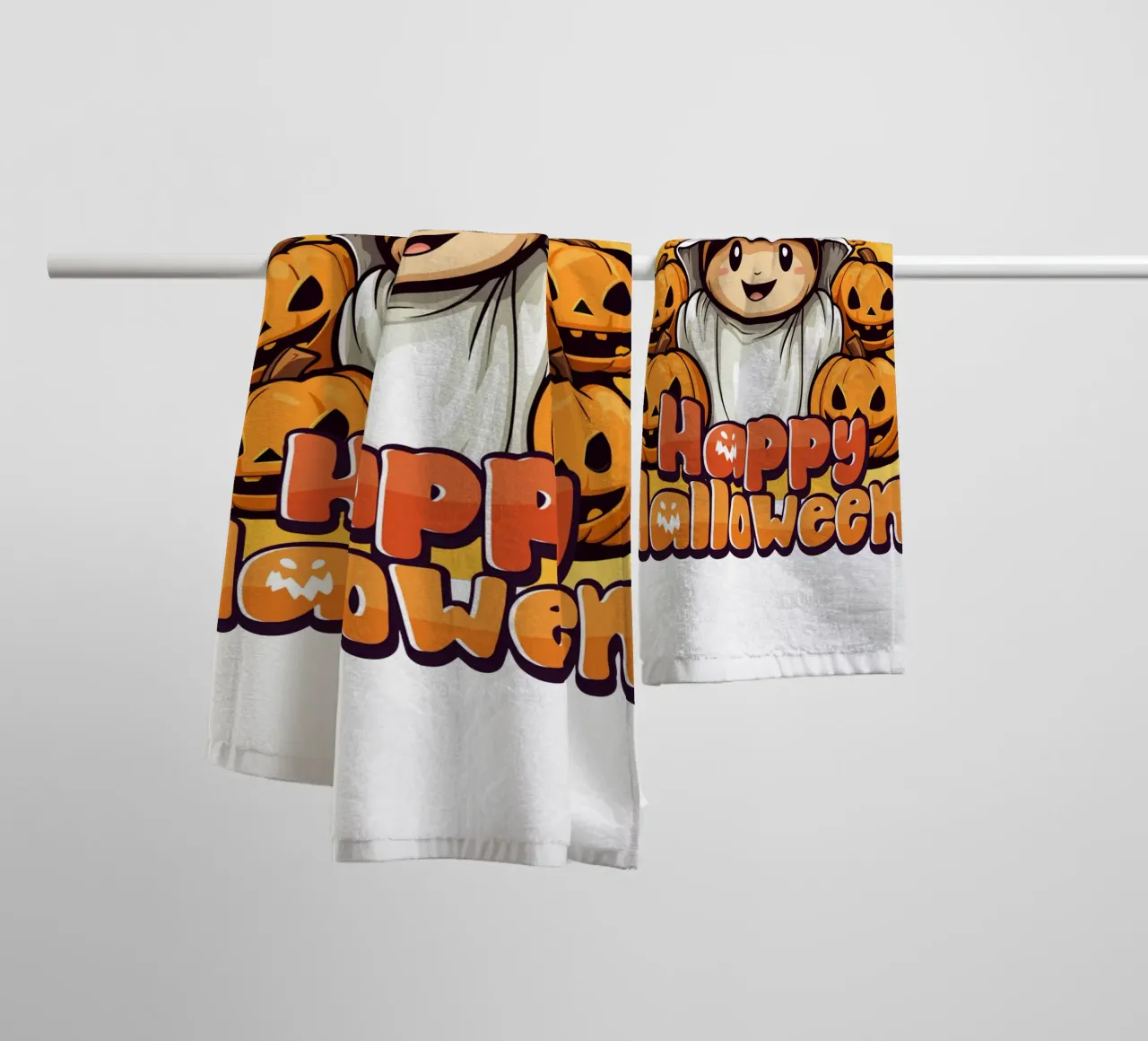 buon halloween zucche spaventose asciugamano da bagno da muhidines