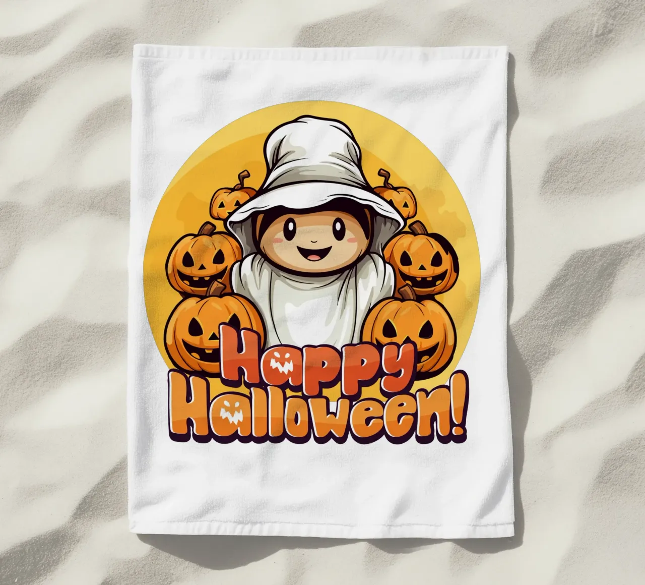 buon halloween zucche spaventose telo mare da muhidines