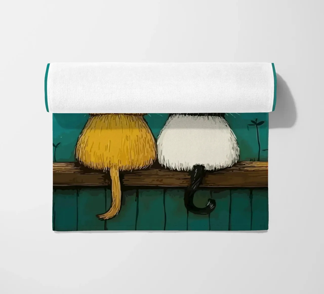 a pair of cats under the full moon telo mare da Dumery Art