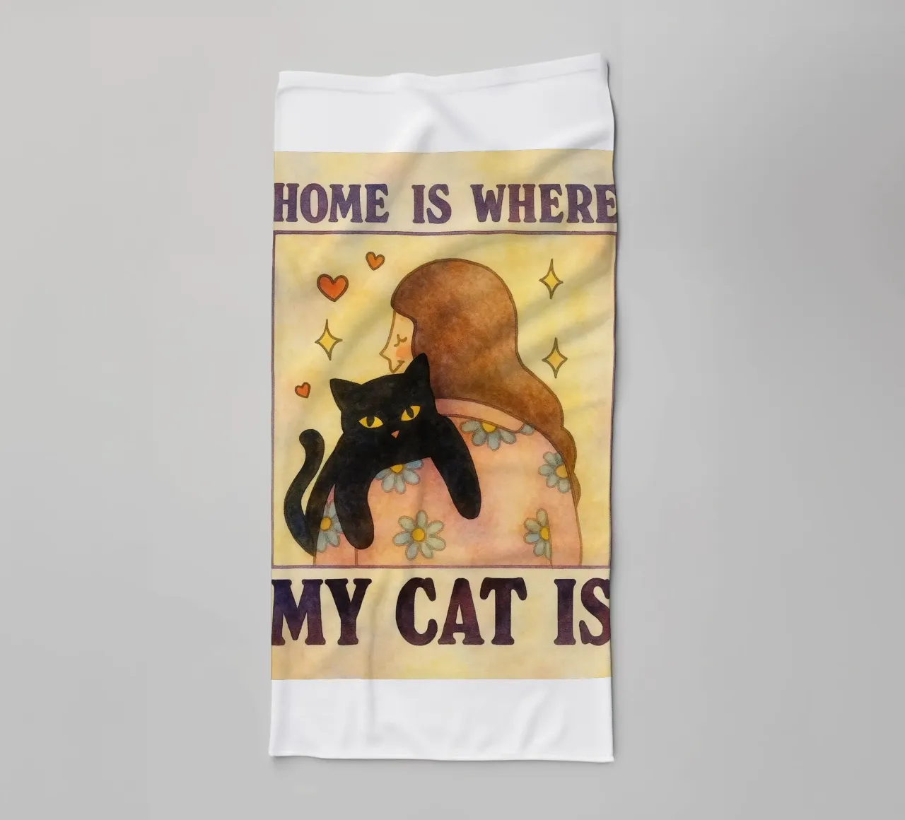 home is where my cat towel by muhidines