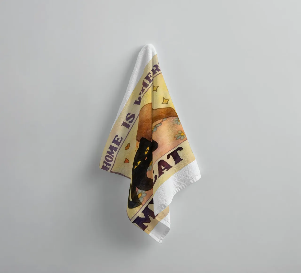 home is where my cat towel by muhidines