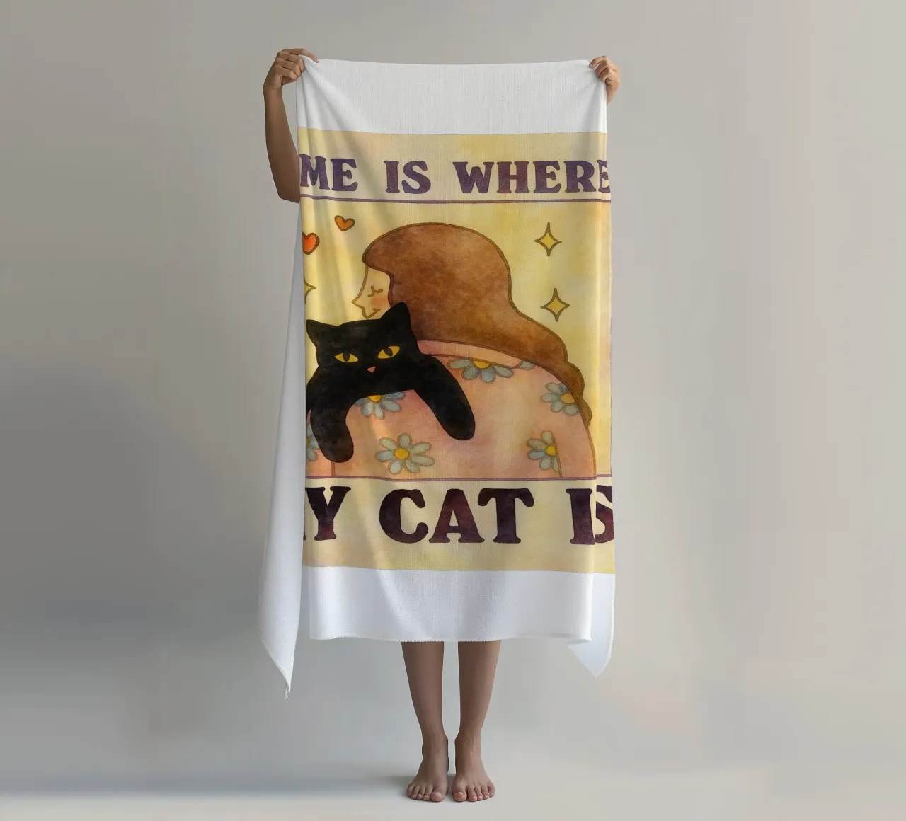 home is where my cat beach towel by muhidines