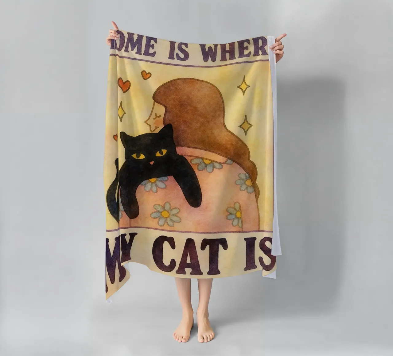 home is where my cat beach towel by muhidines