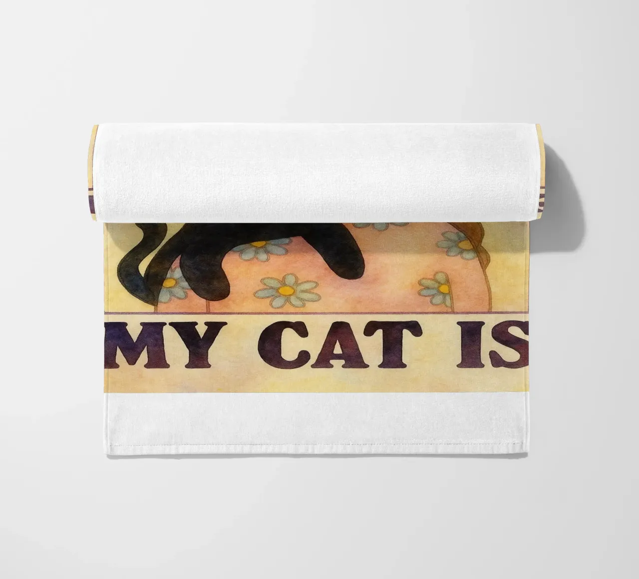 home is where my cat beach towel by muhidines