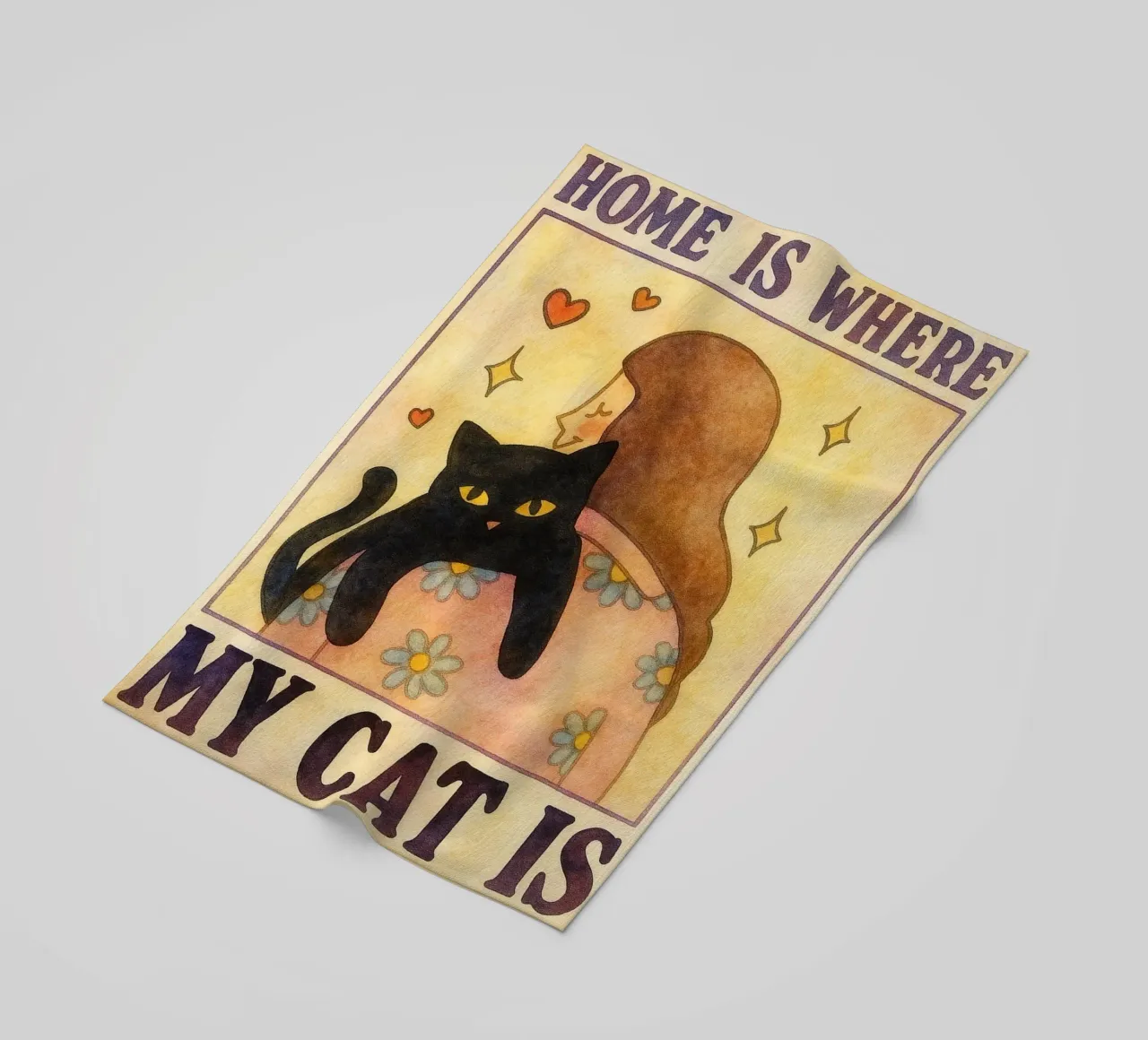 home is where my cat beach towel by muhidines