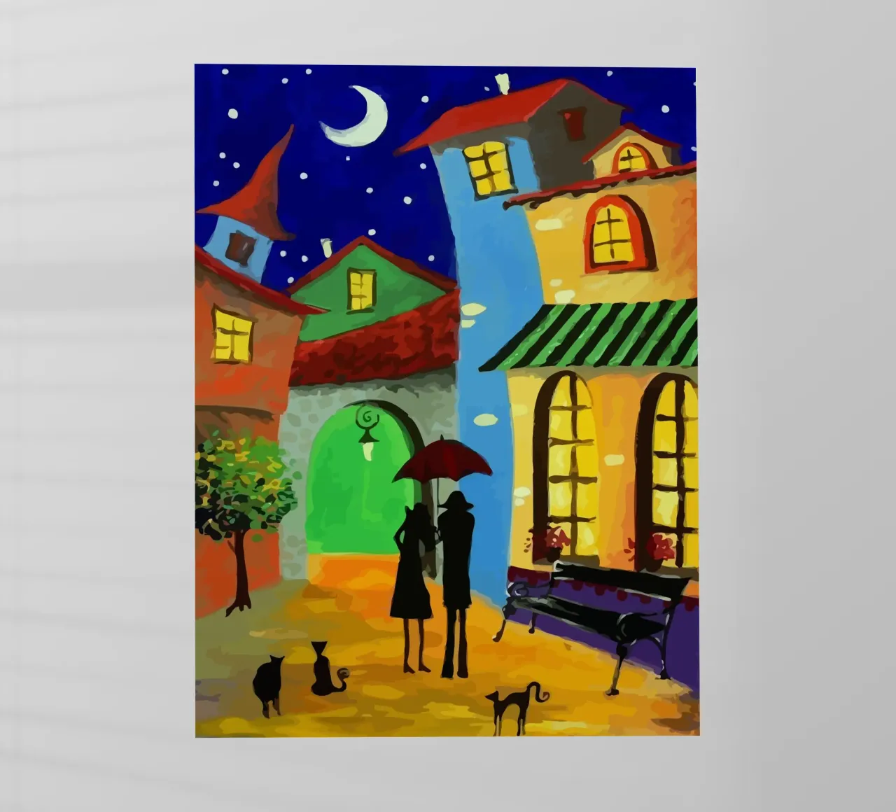 a couple of lovebirds and a cat at nigh pellicola backlit da Dumery Art