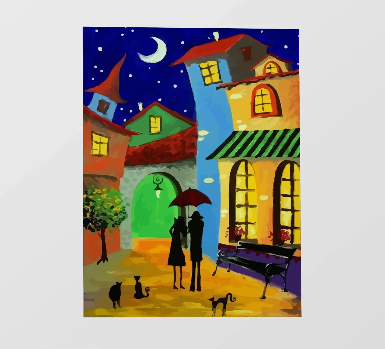 a couple of lovebirds and a cat at nigh pellicola backlit da Dumery Art