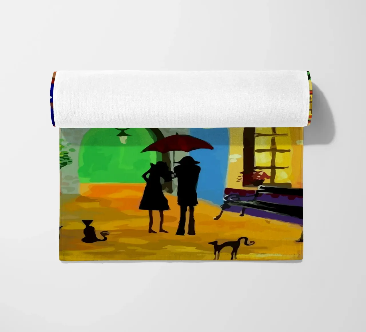 a couple of lovebirds and a cat at nigh telo mare da Dumery Art