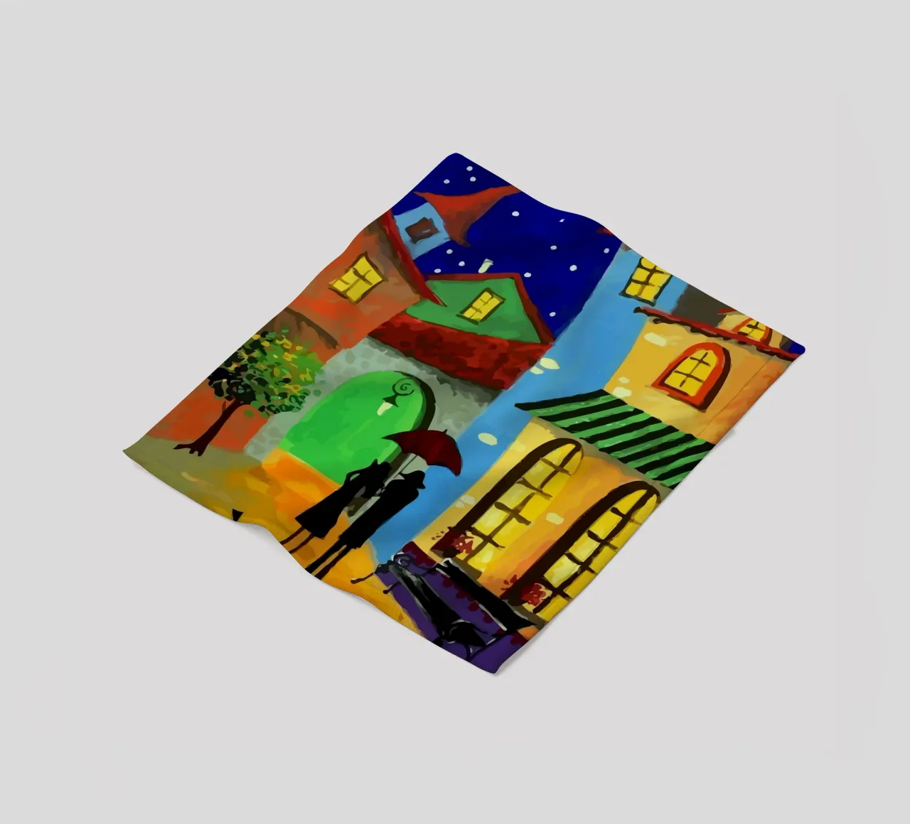 a couple of lovebirds and a cat at nigh coperta in pile da Dumery Art