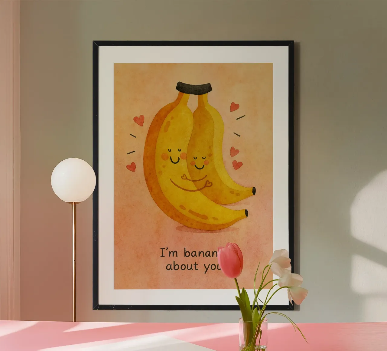 Sono pazzo di te che disegni poster con telaio in legno da muhidines