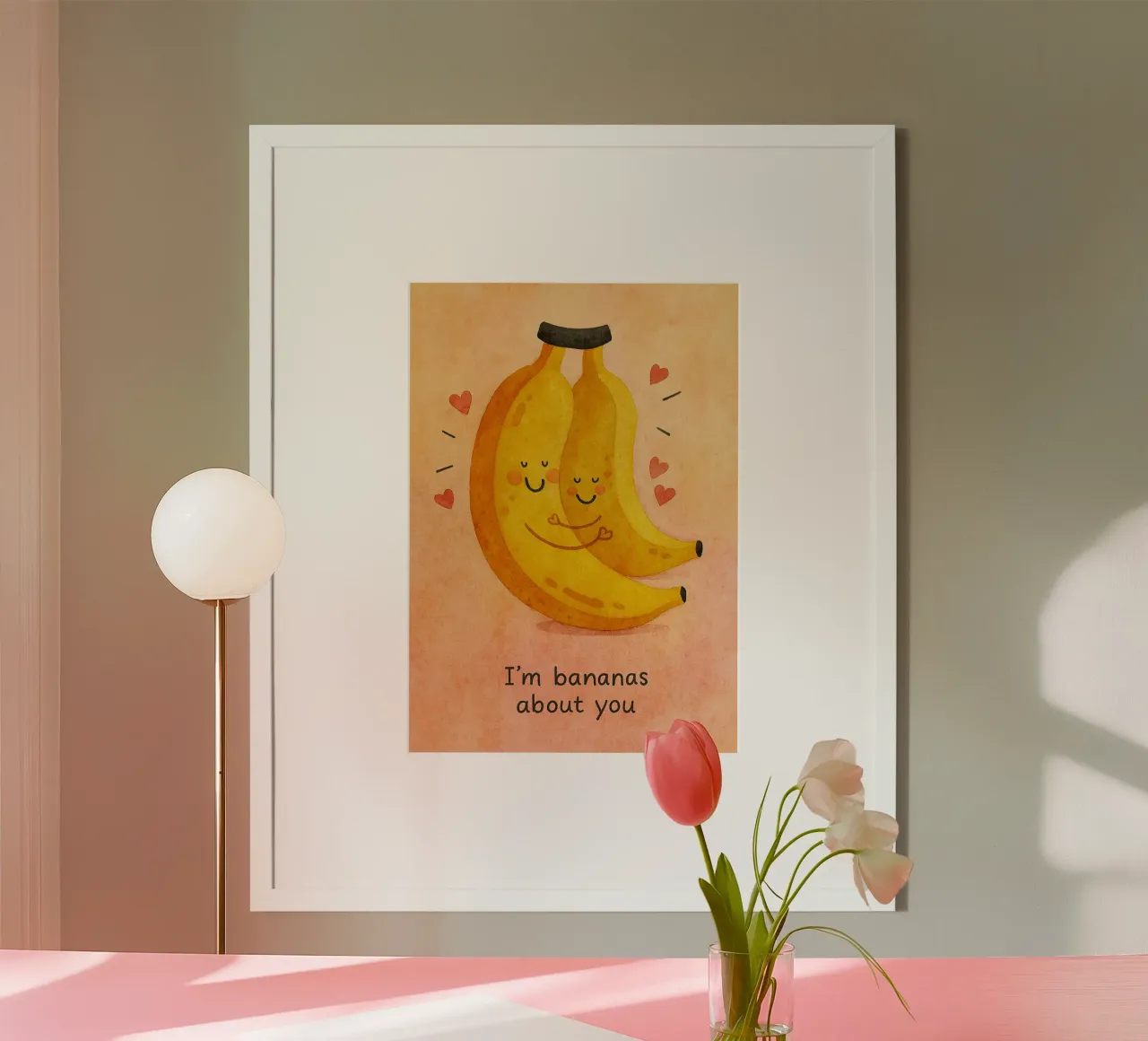 Sono pazzo di te che disegni poster con telaio in legno da muhidines