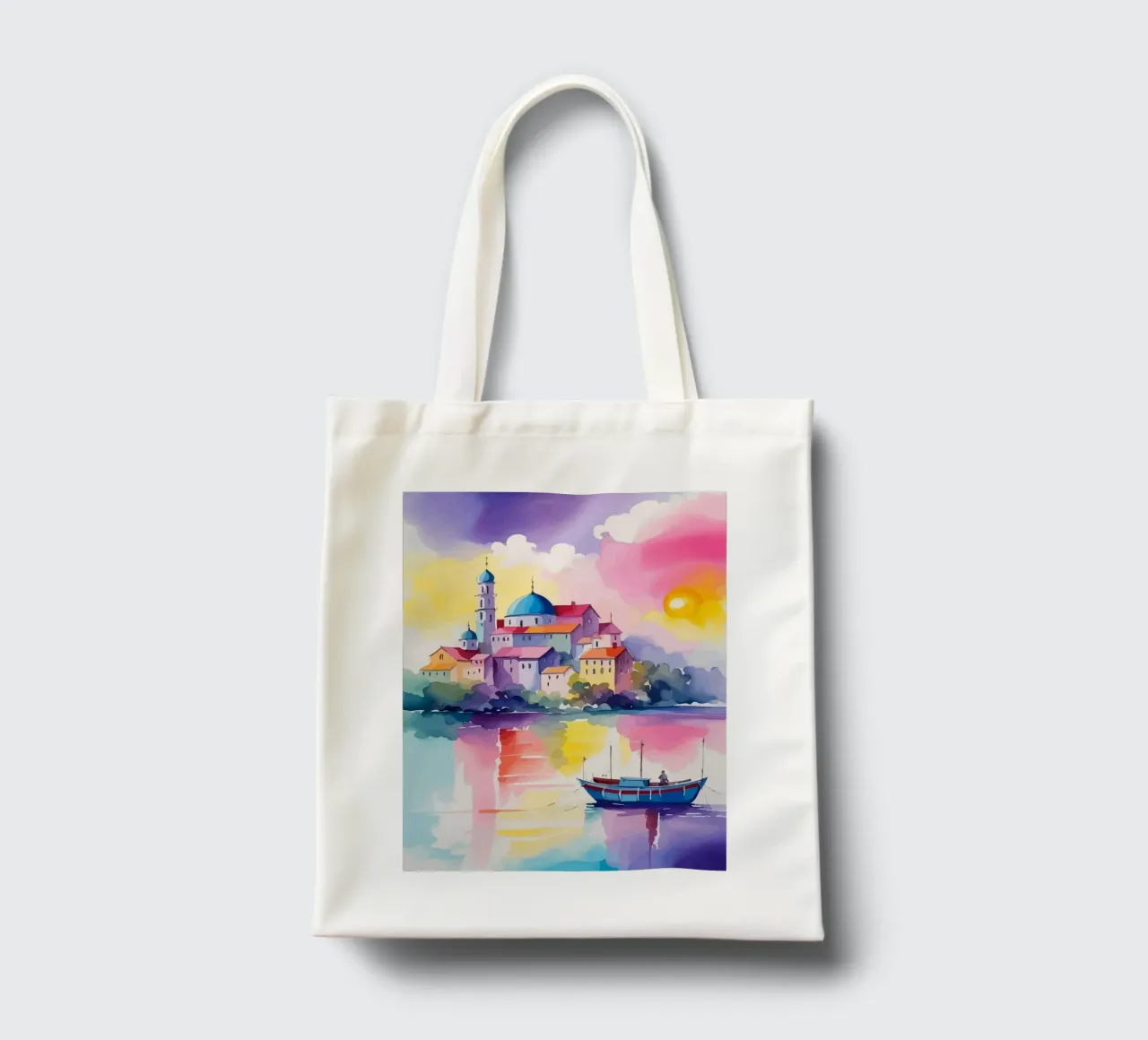small ship and mosque borsa in juta da Dumery Art