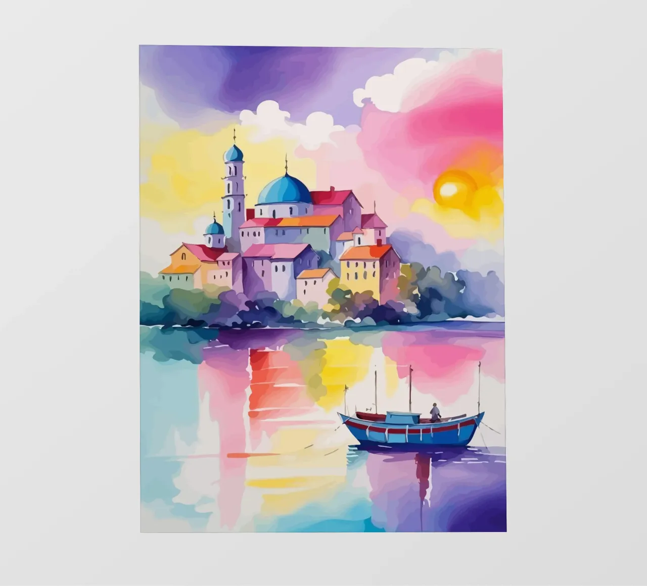 small ship and mosque pellicola backlit da Dumery Art
