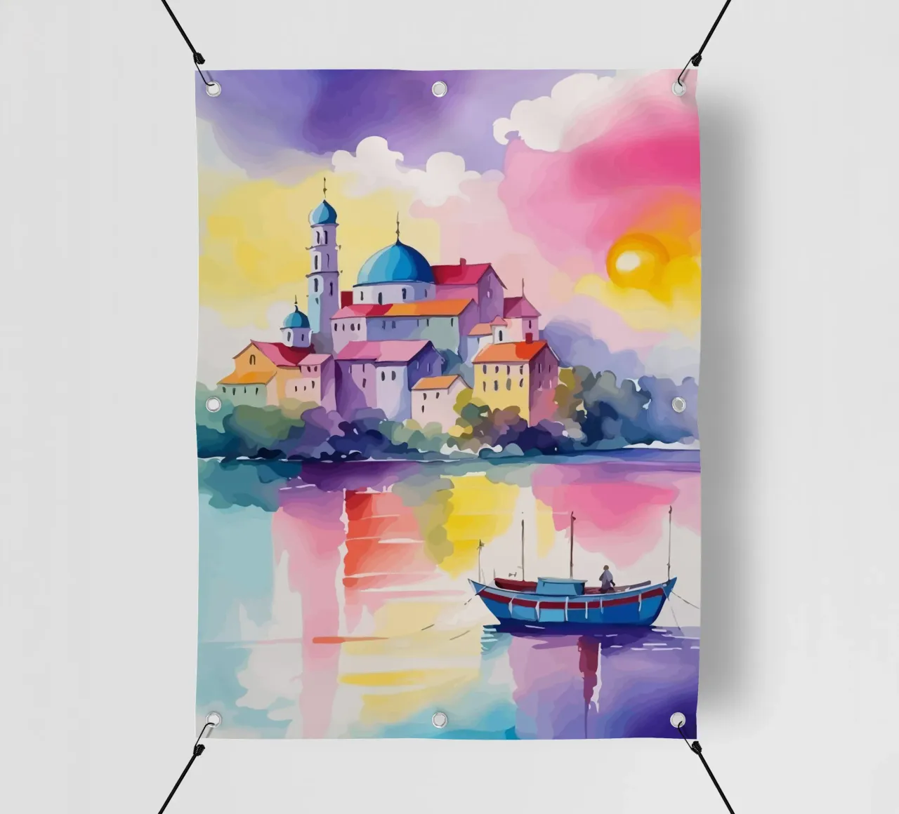 small ship and mosque telo in pvc da Dumery Art