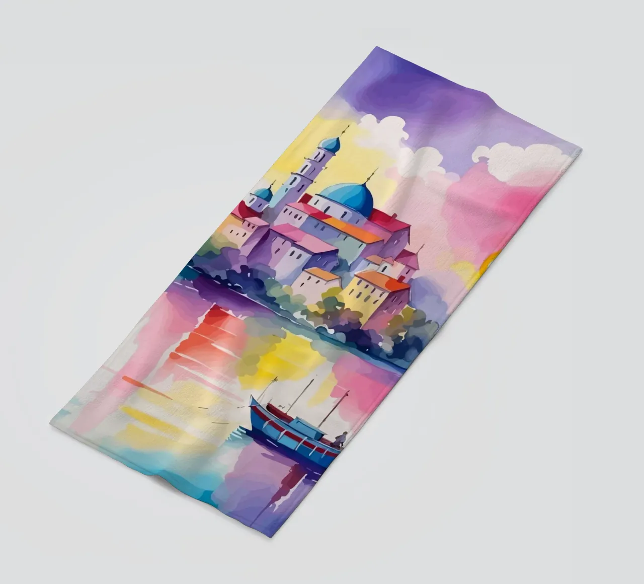 small ship and mosque telo mare da Dumery Art
