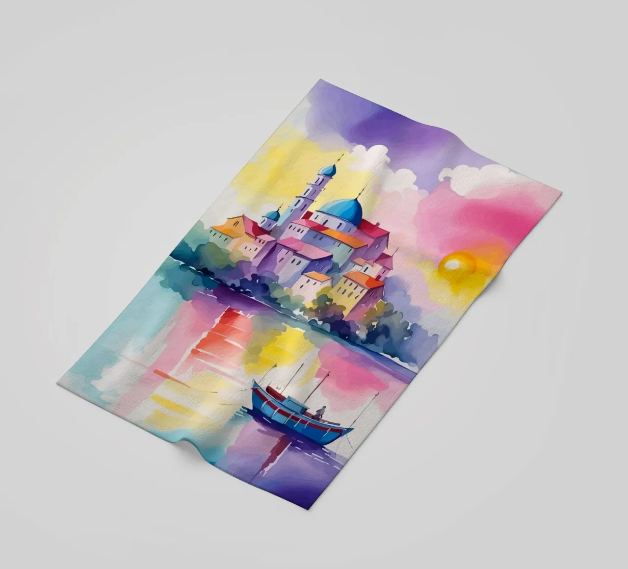 small ship and mosque telo mare da Dumery Art